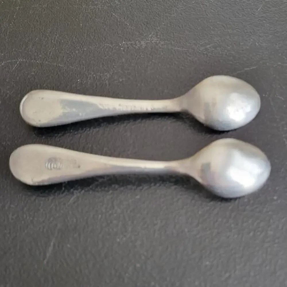 Vintage‎ Metal Morphosis Baby Spoons Set with Box - Choo Choo & 123